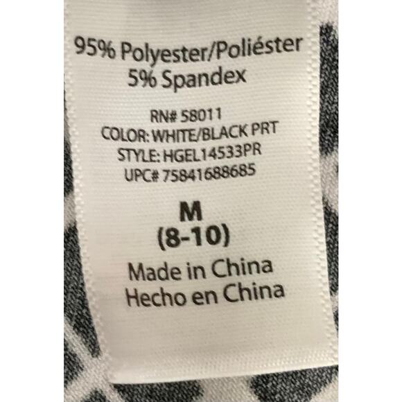 GEORGE 3/4 SLEEVE FAUX WRAP MIDI DRESS, WOMENS, M, BLACK & WHITE DIAMOND PATTERN - Picture 10 of 12